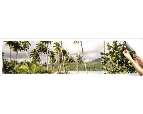 Samolepka na zeď s motivem palem na pláži