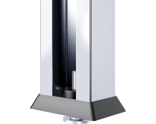 Detail nohy stolu s nastavitelnou výškou