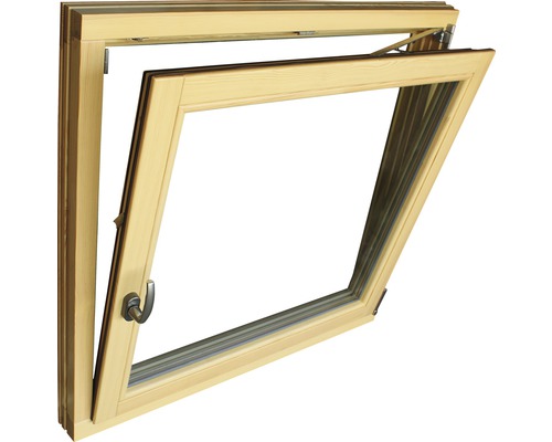 Otevřené dřevěné okno s funkcí otvírání a sklápění