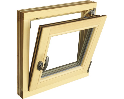 Otevřené dřevěné okno s klikou