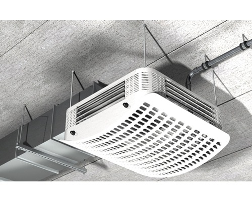 Stropní chladič vzduchu s potrubím a zavěšením na stropě