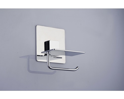 Kovový držák toaletního papíru s poličkou