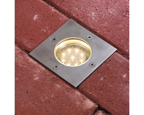 Zapuštěné pozemní svítidlo s LED světlem na dlažebních kostkách