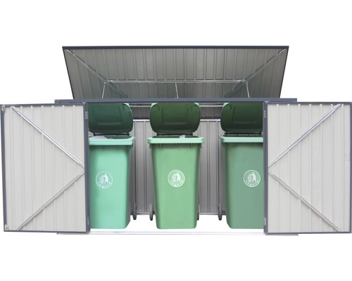 Kontejnerový box se třemi popelnicemi