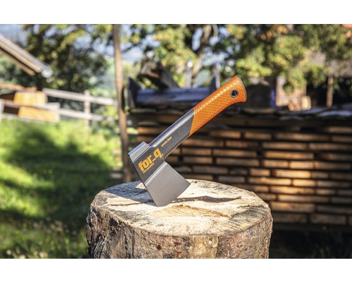 Sekera na pařezu s logem For.q