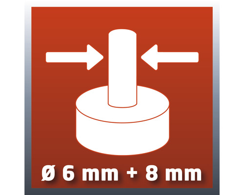 Symbol pro vhodné pro průměry 6 mm plus 8 mm