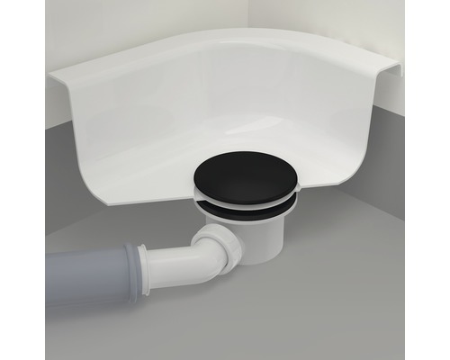 Rohová vana s odtokovou soupravou a sifonem