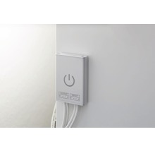 LED transformátor se vstupními a výstupními připojeními a vypínačem