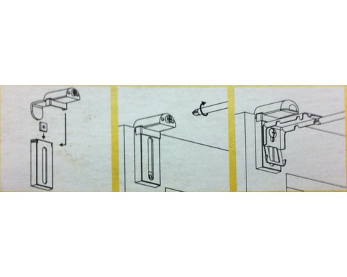 Obrázek montážního návodu pro záclonovou tyč