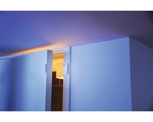 Místnost s dveřmi a nainstalovanými dveřními a okenními senzory