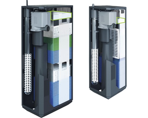 Průřez vnitřním akvarijním filtrem Juwel