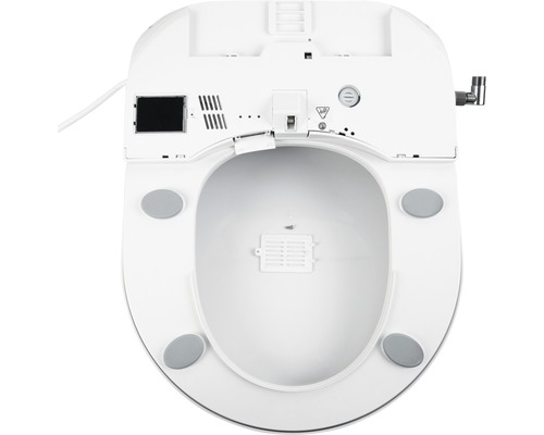 Pohled shora na sprchové WC s různými funkcemi.