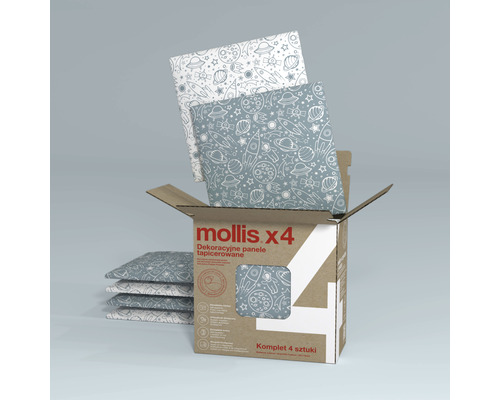 Dekorativní látkové panely s vesmírnými motivy v krabici, sada 4 kusů