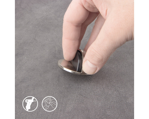 Dveřní zarážka pro montáž na podlahu s rukou