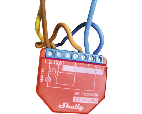 Relé Shelly s připojenými kabely