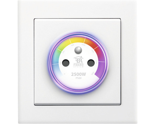 Chytrá zásuvka s barevným indikátorem a logem Fibaro