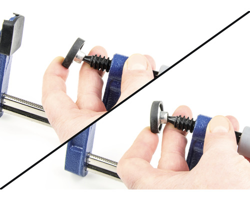 Šroubová svěrka je nastavena jednou rukou.