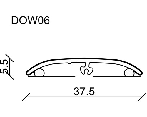 Technický nákres profilu DOW06 s rozměry