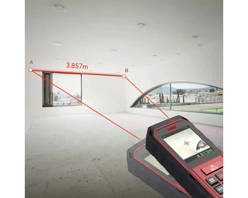 Laserový dálkoměr se používá k měření místnosti