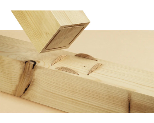 Dřevěné spoje s lamelami a dřevěným trámem