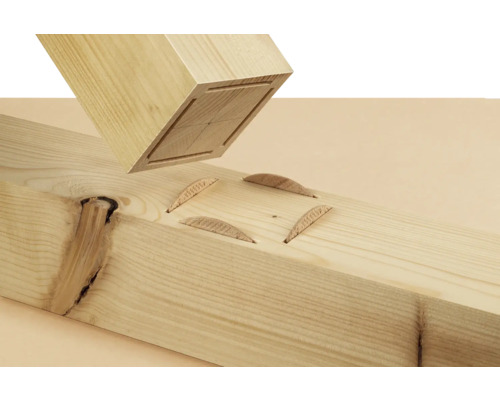 Dřevěné spojení s lamelami z čelního dřeva