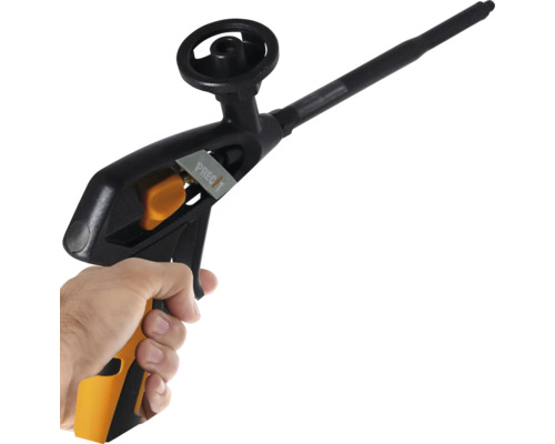 Ruční pěnová pistole s ovládacím kolečkem a rukojetí