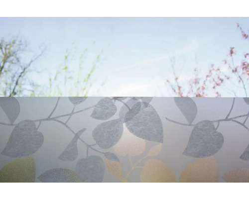 Okenní fólie s motivem listů pro soukromí a dekoraci