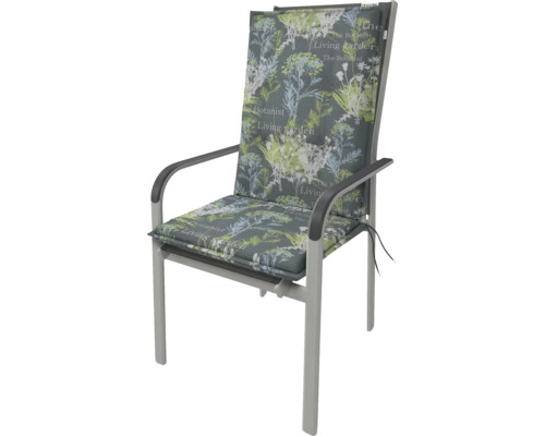 Zahradní židle s podložkou s botanickým designem