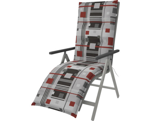 Zahradní lehátko s podložkou se vzorem kostky