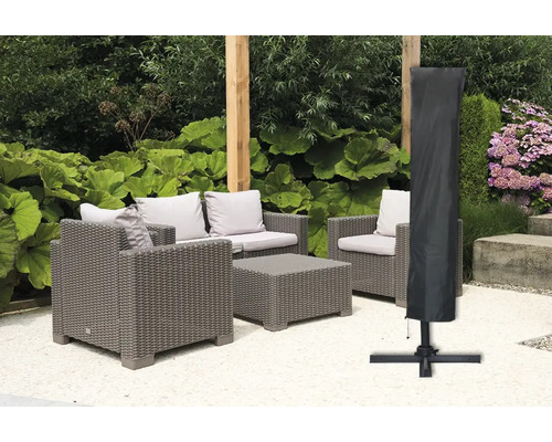 Sada zahradního nábytku s ochranným obalem na slunečník