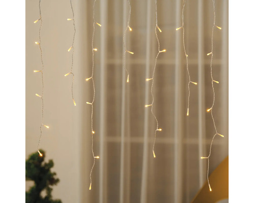 Světelný závěs s teplými bílými LED světly pro dekoraci