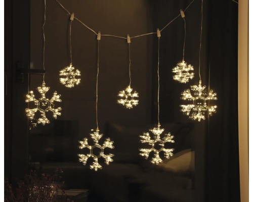 LED světelný řetěz s vločkami sněhu pro dekoraci