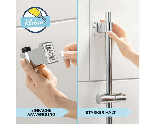 Sprchová tyč pro snadnou montáž s lepidlem pro silné držení