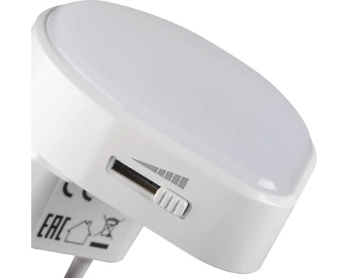 Bílé noční světlo s funkcí stmívání do zásuvky