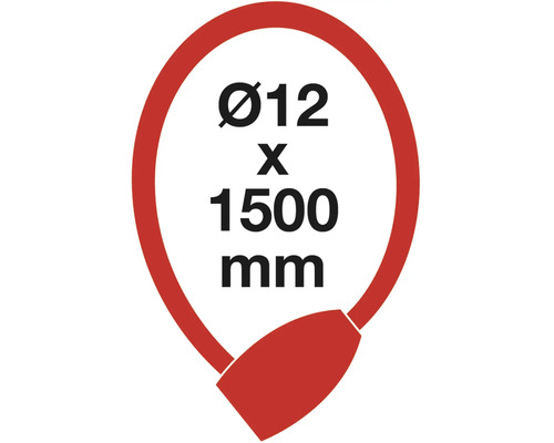 Symbol pro zámek na kolo o rozměrech 12 x 1500 milimetrů