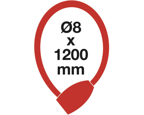 Symbol zámku na kolo o rozměrech 8 x 1200 milimetrů