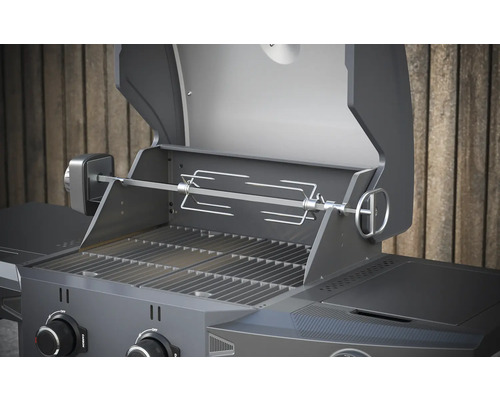 Plynový gril s nástavcem na otočný rožeň