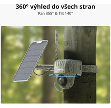 Fotopast s solárním panelem pro montáž na strom