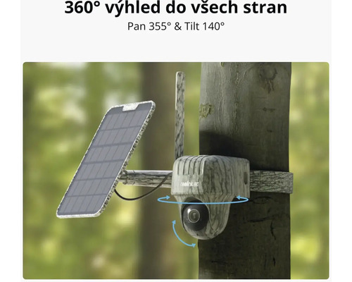 Fotopast s solárním panelem pro montáž na strom