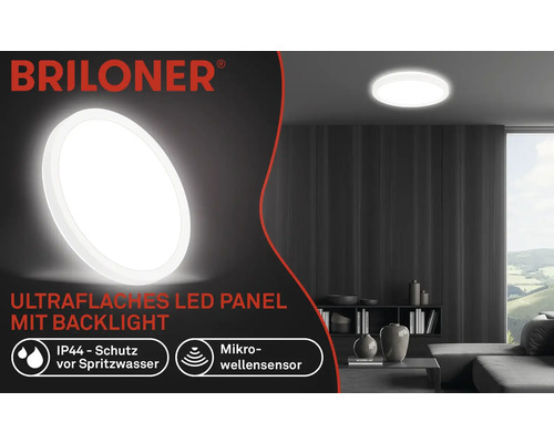 Panel Briloner LED s ochranou proti stříkající vodě a mikrovlnným senzorem