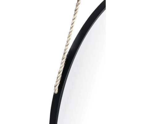 Kulaté zrcadlo s rámem a závěsným lanem