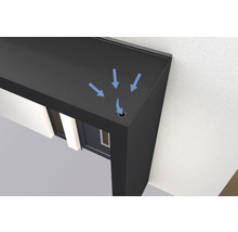 Detailní pohled na stříšku s integrovaným odvodněním