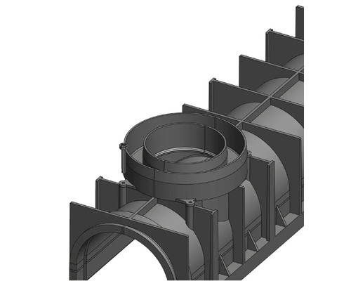 Detailní pohled na vsakovací systém dešťové vody z plastu