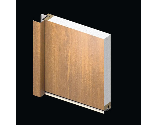 Průřez dřevěnými dveřmi s izolací