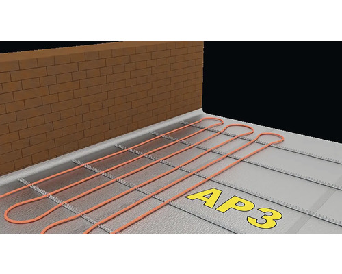 Podlahové topení instalované na izolačních deskách