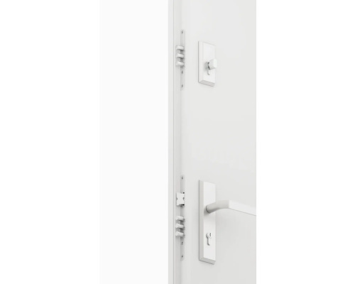 Dveře s tyčovým zámkem, otočným knoflíkem a klikou