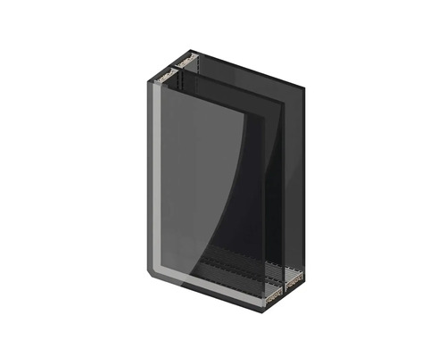 Řez trojitým zasklením okna