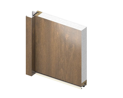 Příčný řez dveřním křídlem s izolačním materiálem