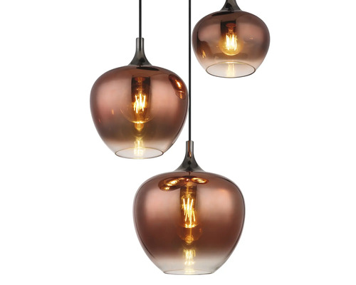 Závěsné svítidlo se třemi skleněnými stínidly
