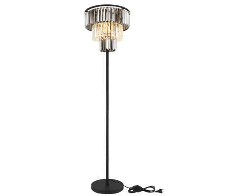 Stojací lampa se třemi úrovněmi a křišťálovým sklem